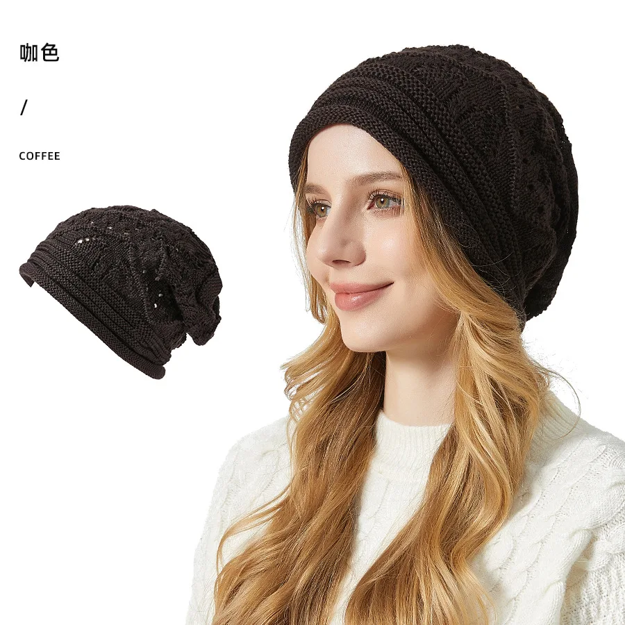 Yiwu Jingtai Fashion Solid Color Beret Hat For Women Knitted Wholesale Winter Heaps Hat