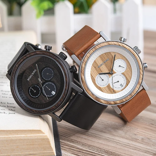 High quality Chinese Manufacturer High Quality Watches Wooden Watch with Leather Straps wristwatch men watches