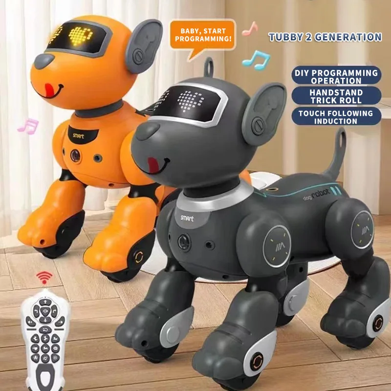 Remote Control Smart RC Robot Toys Intelligent Dancing Dog Plastic Pet with AI Programming Educational and Electric stunt