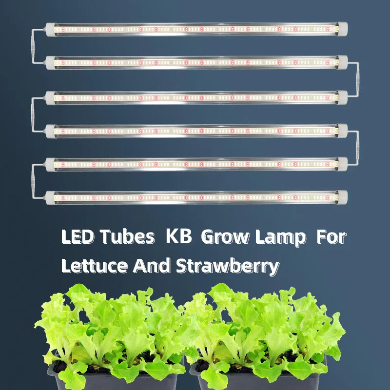 KingBrite IP65 KB-TUBE 40W-60W LED Grow Light, Samsung LM281B+ Pro Mix (660+730)nm For Growing Lettuce, Strawberry And Seeding