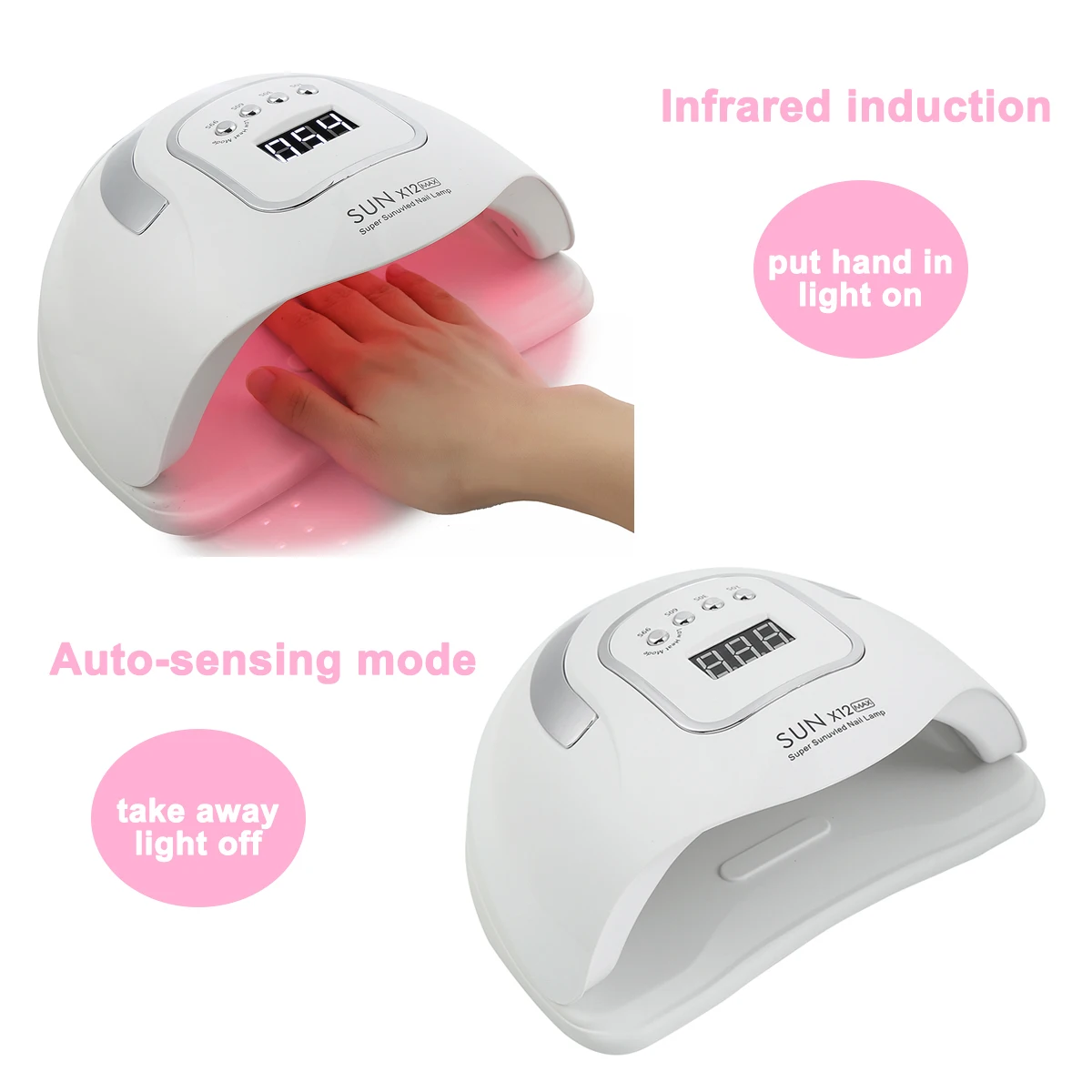 280W Sun 12 Max High-Power Professional UV LED Nail Lamp 66 Lamp Beads Lamp UV Nails