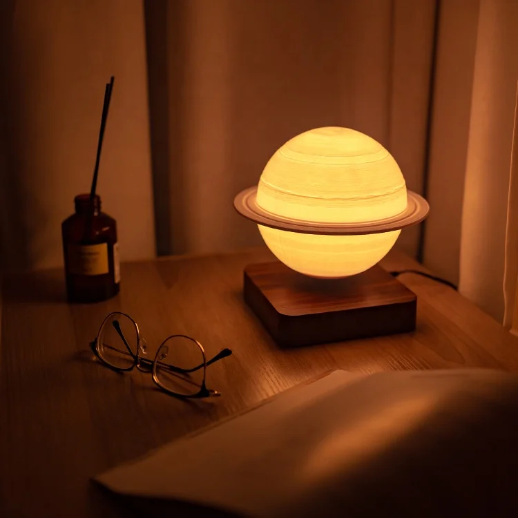 Nordic Creative Luxury Design Living Room Soft Light Magnetic Levitating Floating Saturn Table Lamp