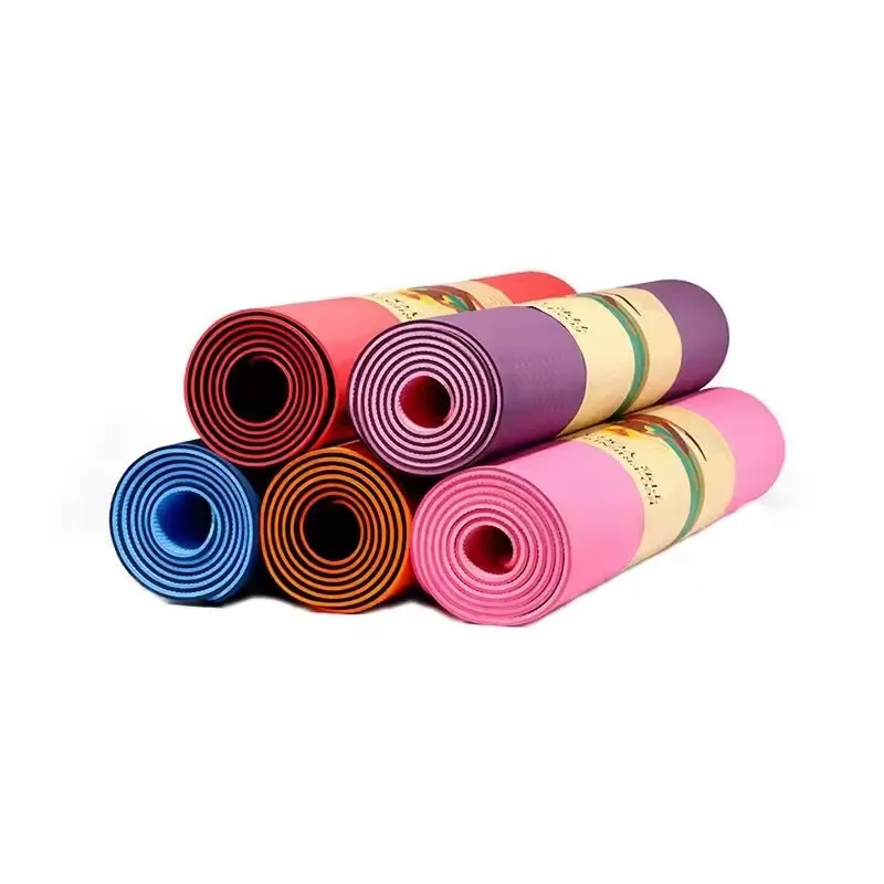 Tpe Yoga Matt De спортивный тренажерный зал Yogamatt Противоскользящий 6 мм Пользовательский логотип УФ печать экологически чистый двухслойный Коврик для йоги