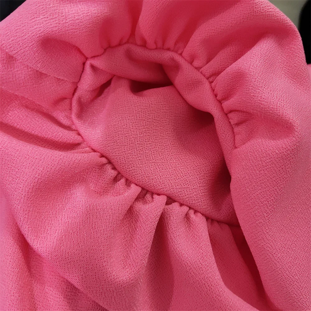 
High quality stand-up collar puff sleeves high-waisted slim fit (including belt) professional Elegant Midi Dress fashionable 