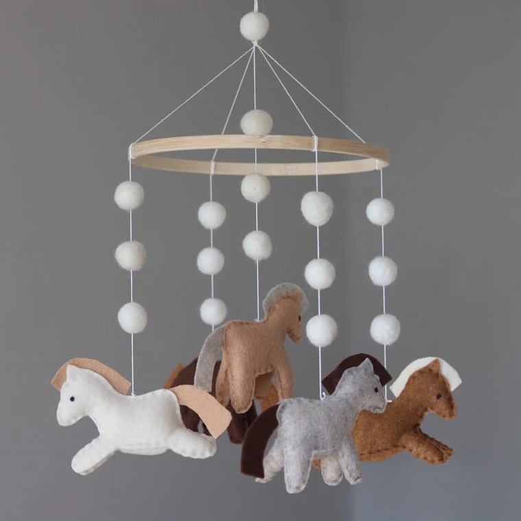 Western Nursery Decor Cowboy Baby Crib Mobile Southern Charm Country Boy Girl Farm Life Horses Mobile