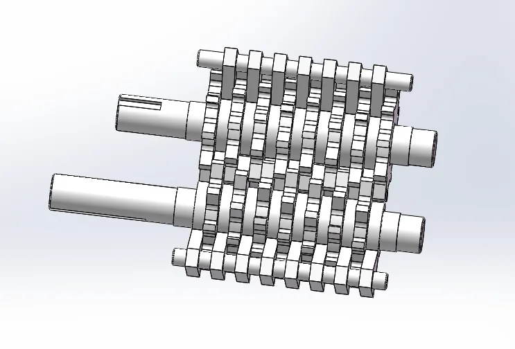 Household Double Shaft Shredder Feeding Chamber Box Price/Mini Shredding Shredder Chassis with a Set of Blades