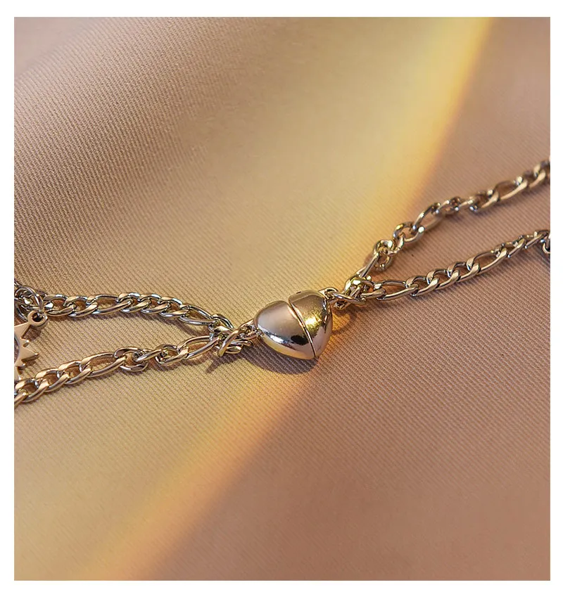 Custom Women Stainless Steel Personality Love Bracelets For Couples Of The Moon And The Sun