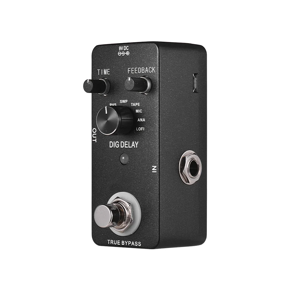  Цифровая педаль для гитары с эффектом задержки 9 эффектами настоящий отвод полностью металлический корпус