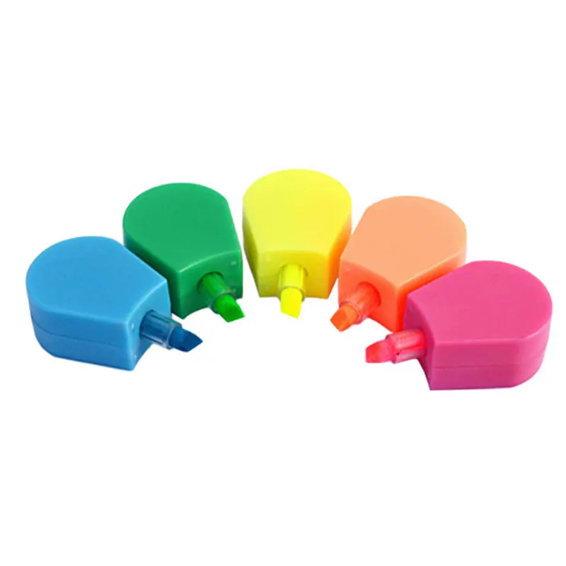 BECOL Promotional 5 in 1 Half Flower Shape Highlighter Markers Creative Cute Student Highlighter Marker Pen for School