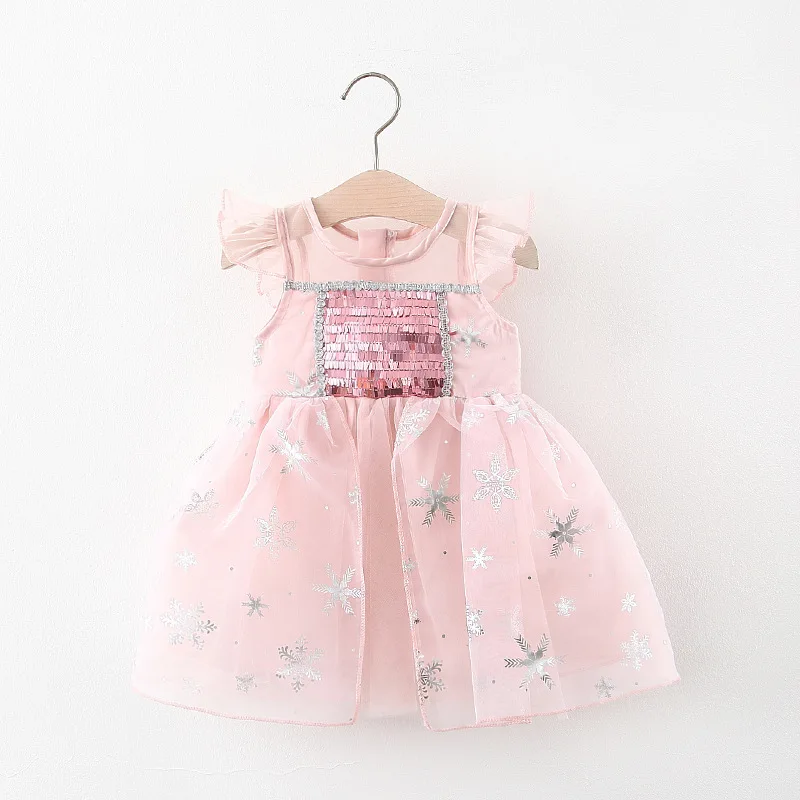 Fashion Sequin Girl Dress Frozen elsa costume clothing baby elsa frozen dress for girls