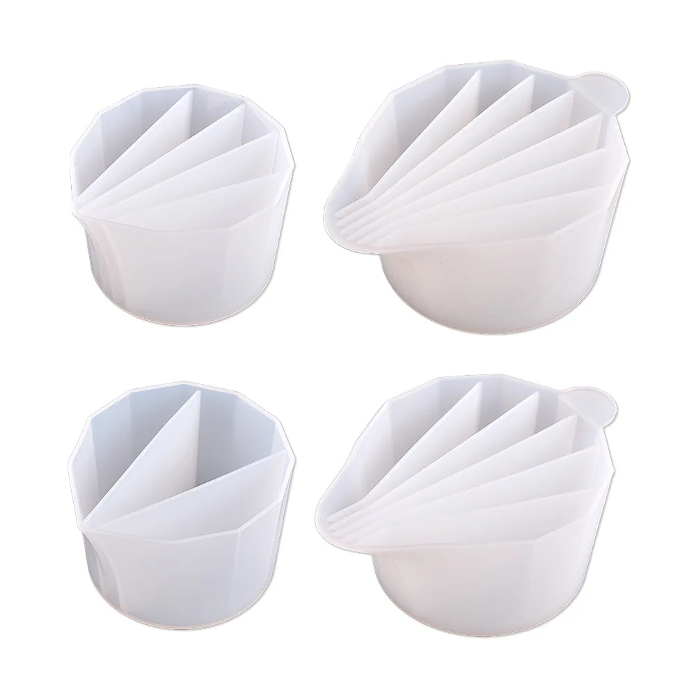 2/3/4/5 Grids Silicone Epoxy Resin Mixing Cup Color Mixing Distribution Measuring Cup DIY Epoxy Resin Tools Paint Pouring Cup
