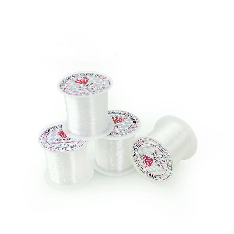 inelastic Jewelry Making Transparent Thread Non-Elastic Fishing Line Braided Round Wire Transparent Crystal Plastic Cord