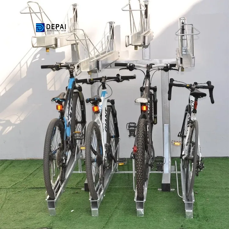 Best popular shopping mall convenient two tier metal powder coated bike rack