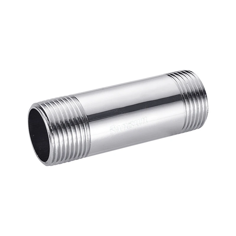 Stainless Steel 304 316L Seamless Pipe Double Thread Male Barrel Nipple