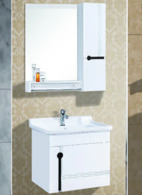 Bathroom Vanity Small Size Modern Furniture Plywood Bathroom Cabinet with Mirror Customized Color with Mirror Wall Mounted PVC