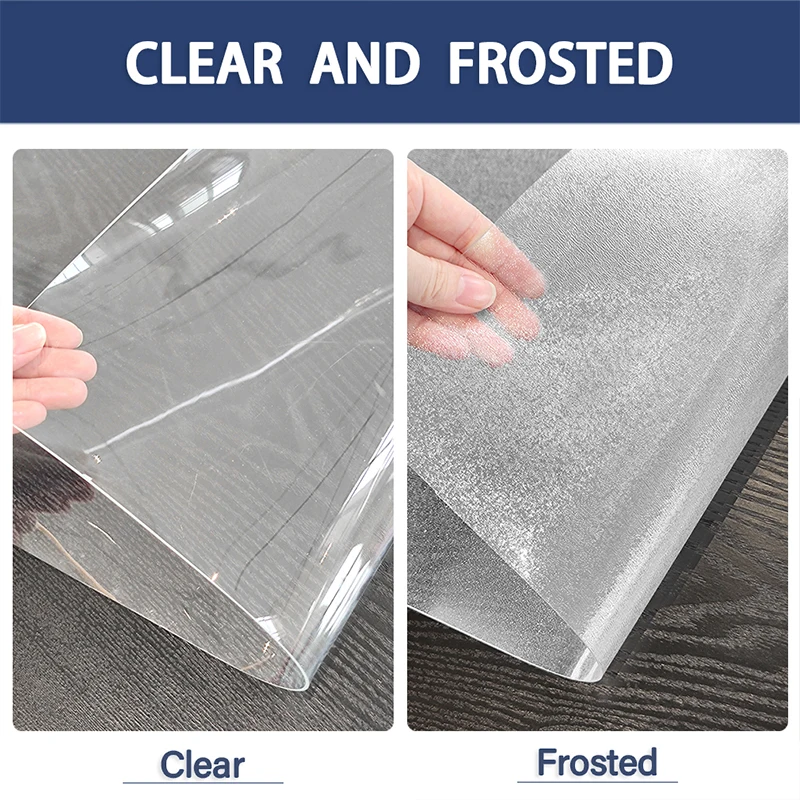 Waterproof  Clear Durable Waterproof Flexible Transparent Table Cloth Plastic PVC Sheet Roll for Bedroom Table Office Table