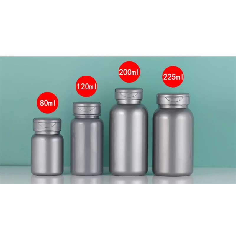 Wholesale Customization 80ml 120ml 200ml 225ml Empty PET Plastic health product bottles flip cover capsule/pill medicine bottles