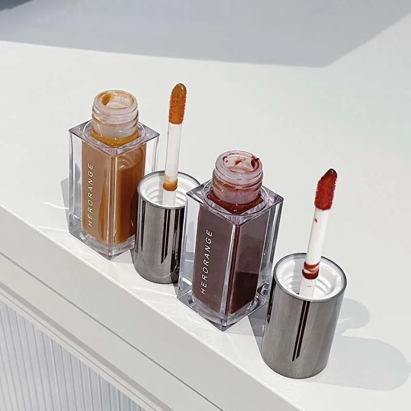 Cosmetics Glossy Lip Stain Long-Wear Lip Stain HERORANGE For A Sheer Pop Of Color & Subtle Gloss Effect Cute Lip Gloss