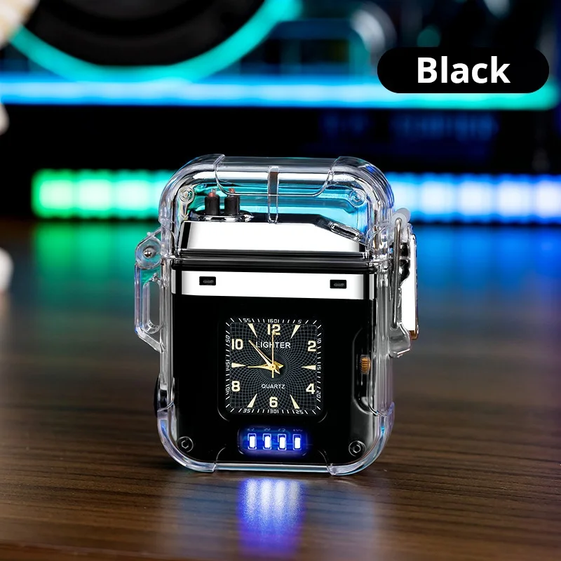 USB Rechargeable Dual Arc Lighter with Transparent and Quartz Dial