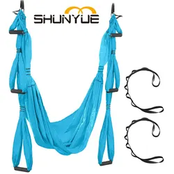 Yoga sling inversion tool hammock flying yoga, adjustable daisy straps hanging silk aerial yoga swing