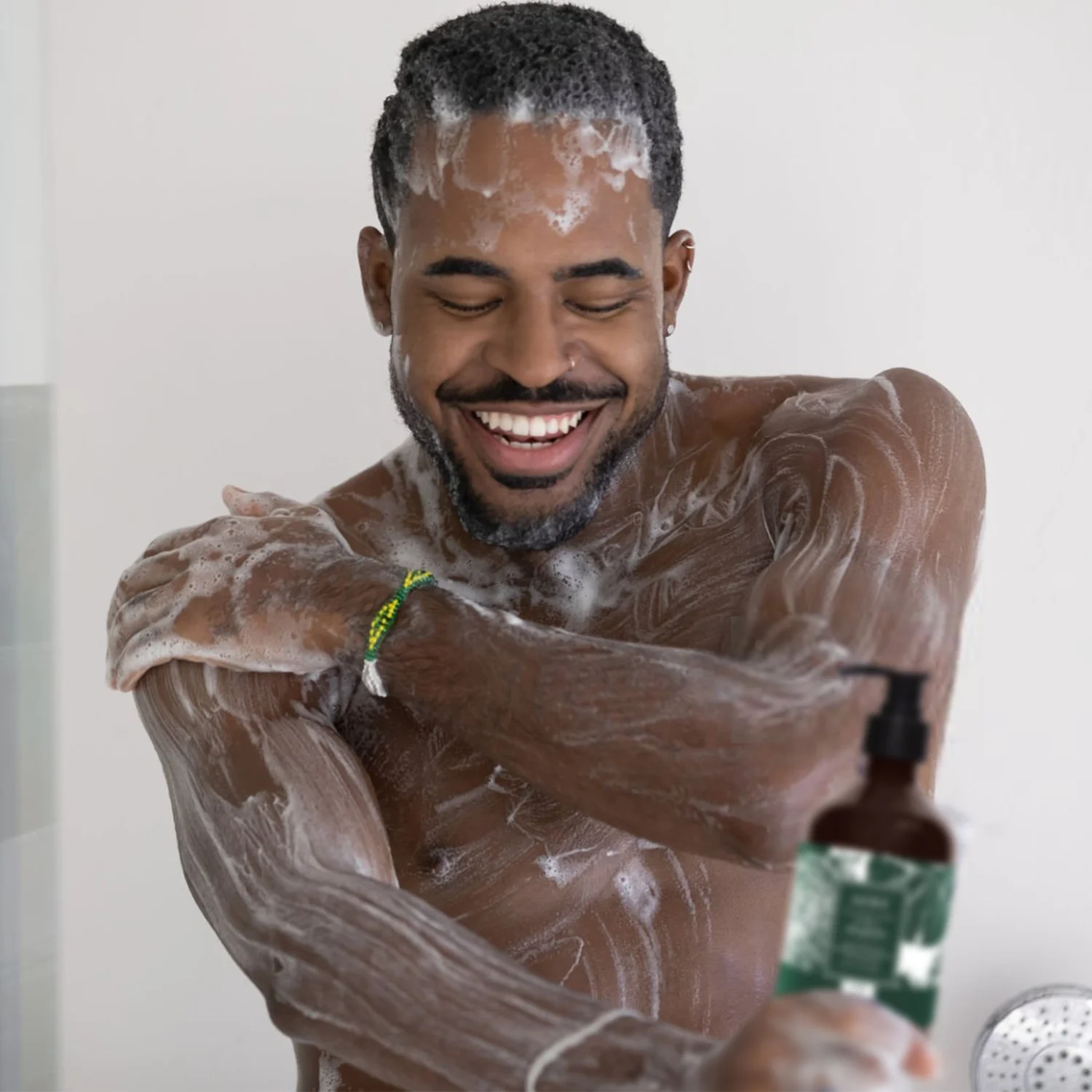 3 in 1 Shampoo 500ml / 16.9 oz - Eucalyptus & Mint Scent - Brown Bottle with Black Pump, Dark Green Label - For Men