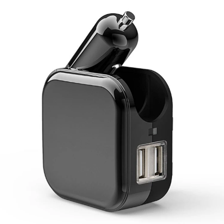 High Quality EU/UK/US Plug 2.1A 2-in-1 Dual Port USB Travel Charger Home Wall Car Charger Combo USB Port Wall Charge Car Charger