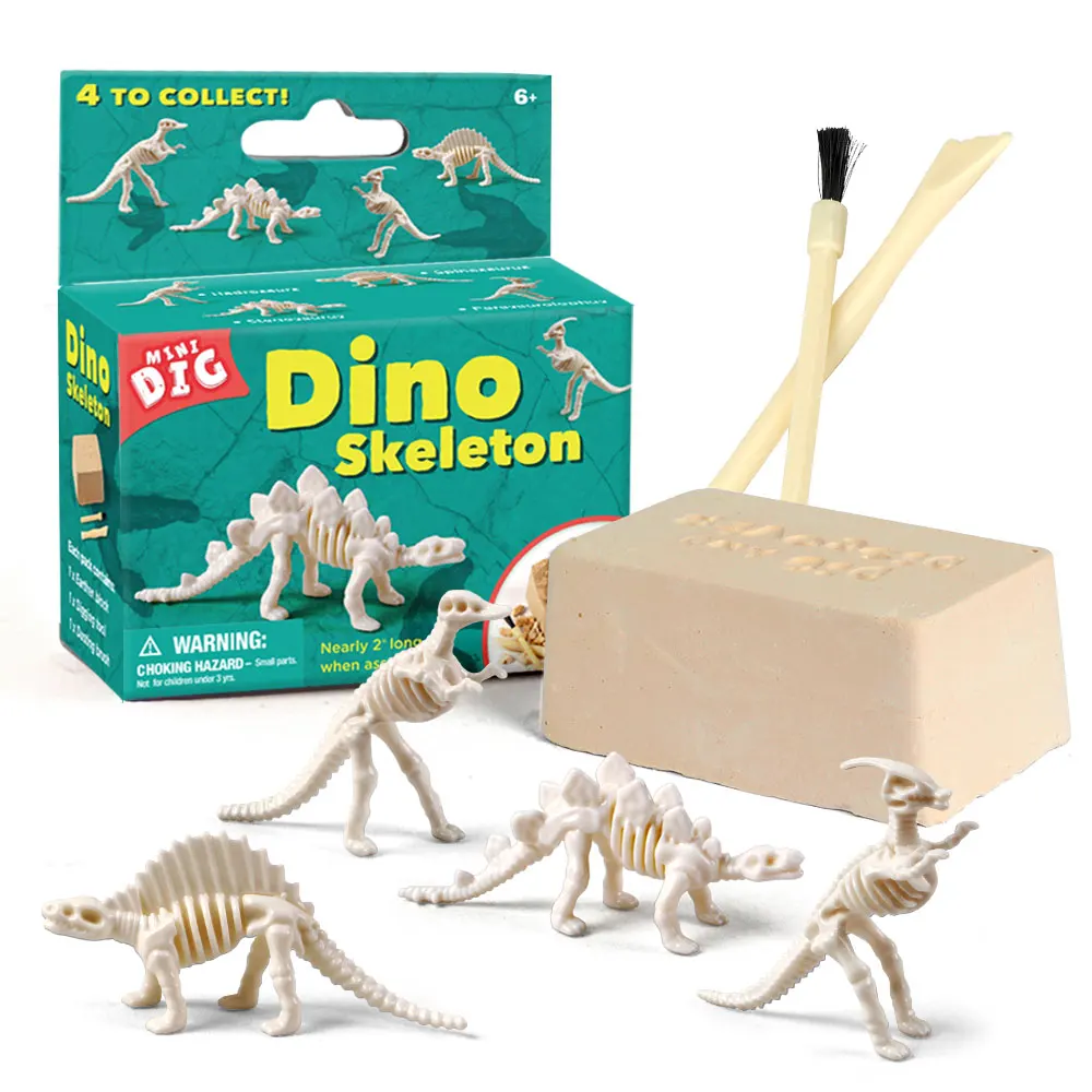 Montessori toy mini plastic dinosaur skeleton fossil excavation kit Diy Stem children educational toys dig kit for kids