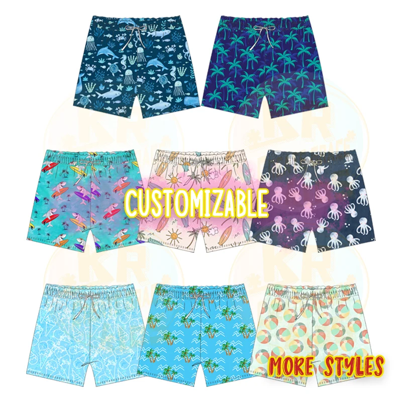 Factory Wholesale Low Price Swim Beach Trunks for Kids Summer Toddler Drawstring Swim Wear Shorts Boys Custom Print Beach Shorts