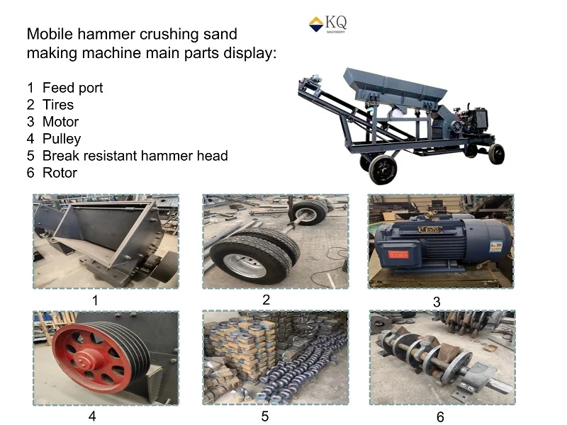 Building materials Stone sand making machine Concrete crusher Convenient mobile hammer crusher