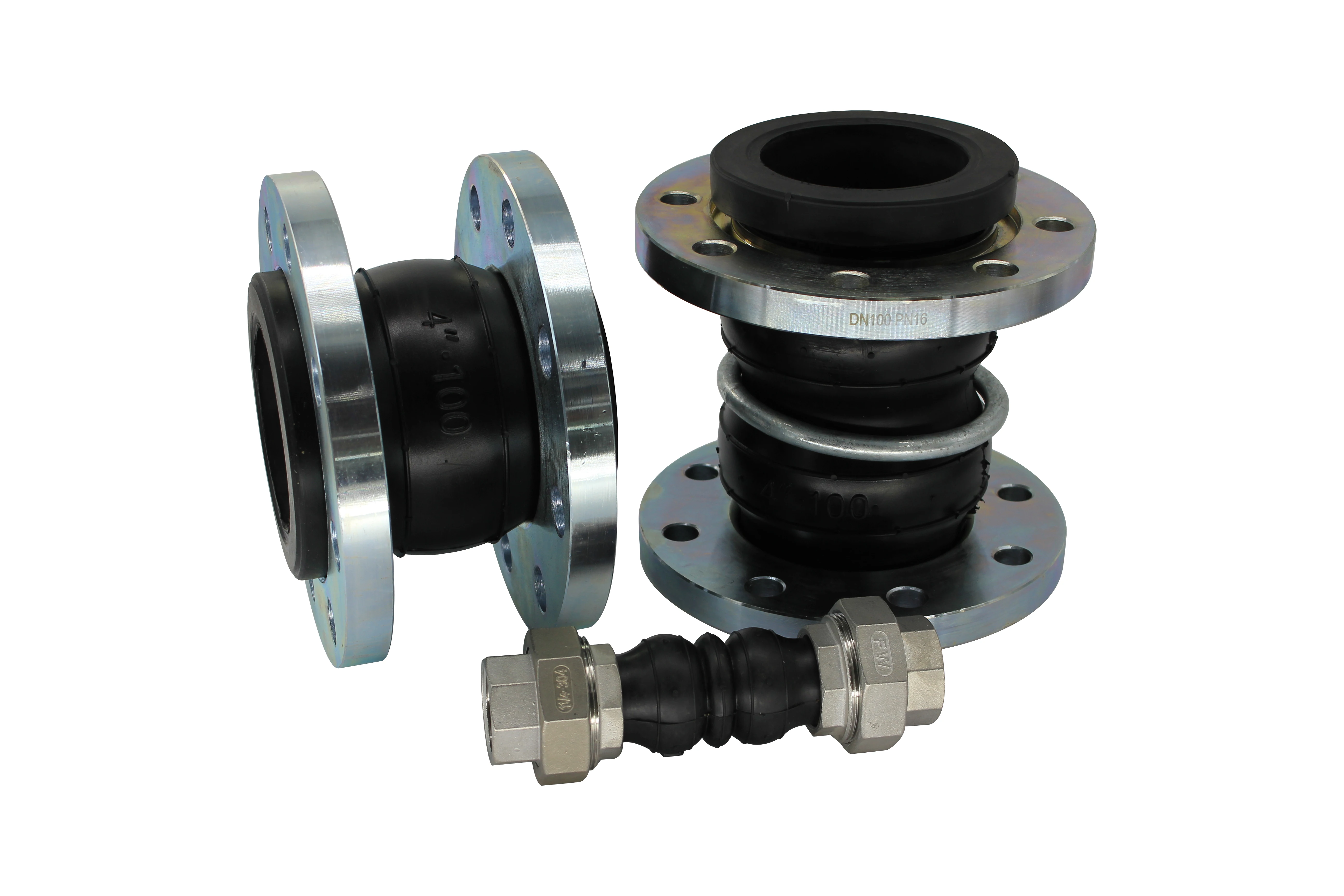 Flange Connector Double Sphere Flexible Axial EPDM Corrugated Rubber Expansion Joints
