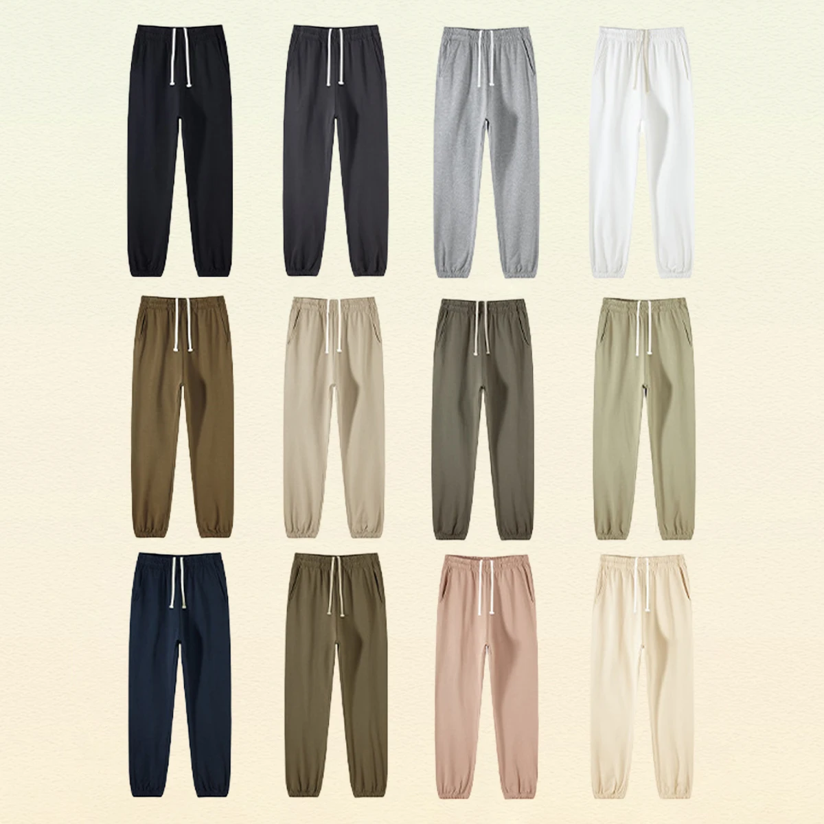 Men Fast Dry Stretch Pants Ice Silk Trousers Solid Color Mid-waist Loose Breathable Straight-leg Casual Pants Thin Sports Pants