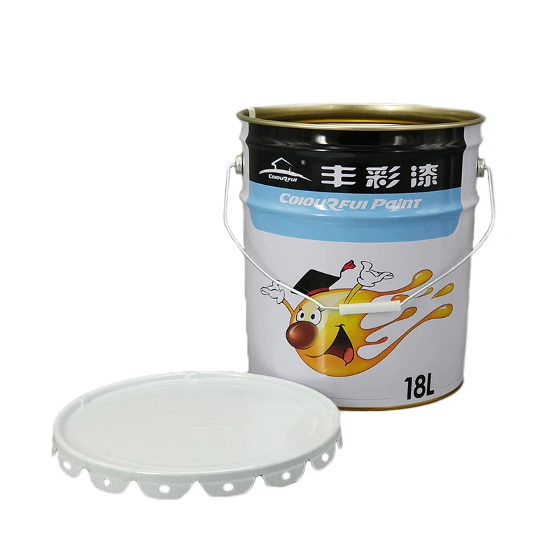 flower lid  pail 5gallon 18litre barrel drum container customized 20L round paint metal tin bucket