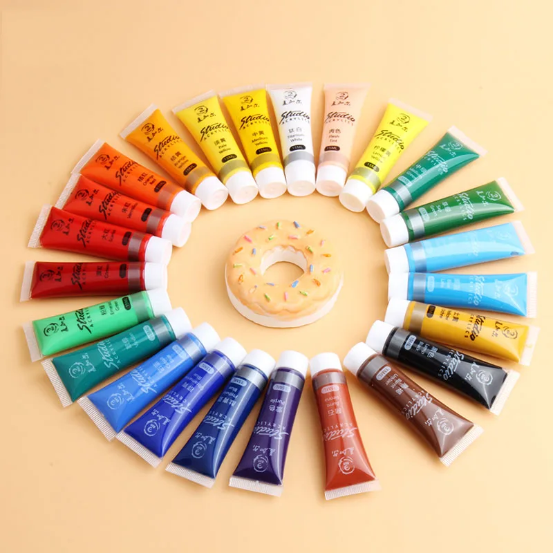 24 colors 15ml acrylic paint Graffiti Waterproof Paint Set crafts 4 all paint