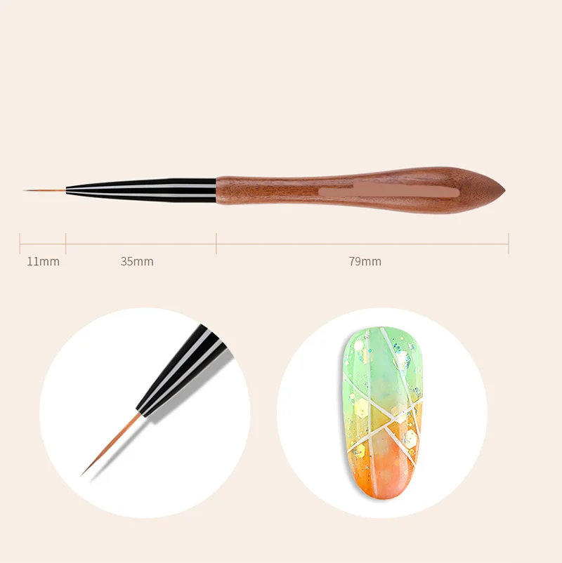 RU Sandalwood rod gourd painting pen Sandalwood log handle copper tube colorful autumn chrysanthemum nail pen