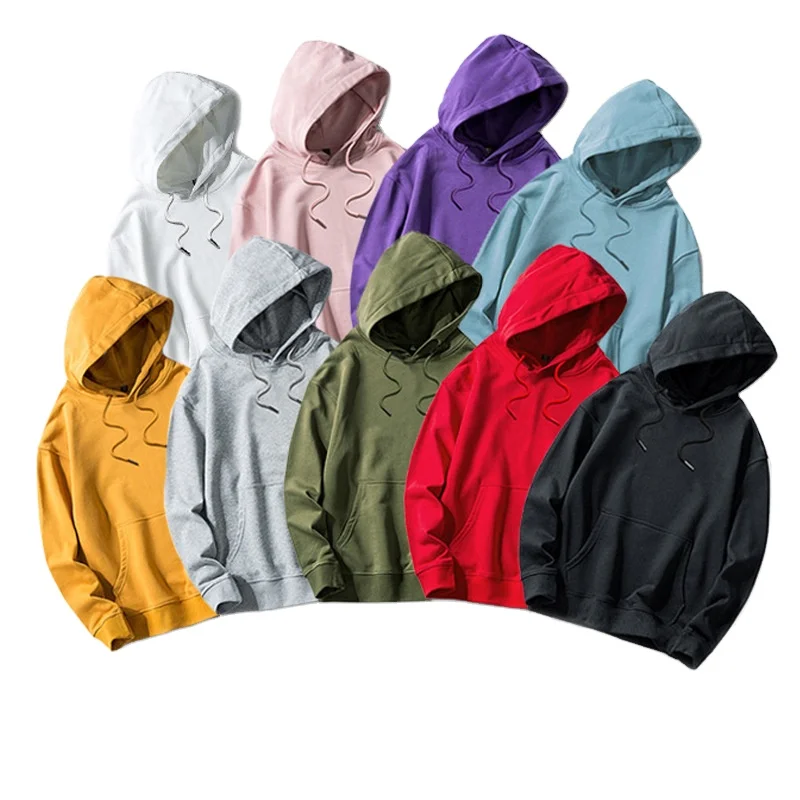 Cotton poly embroidery stitch hoodies en sweatshirts voor heren 300 gsm narutoo puff print hoodie no drawstring china supplier