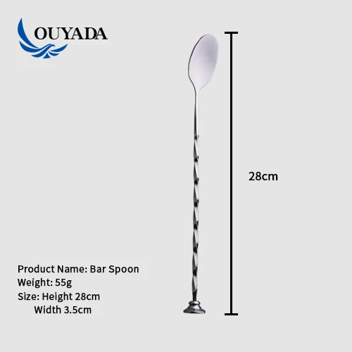 
Factory Direct customized twisted metal stainless steel spinning cocktail bar spoons 