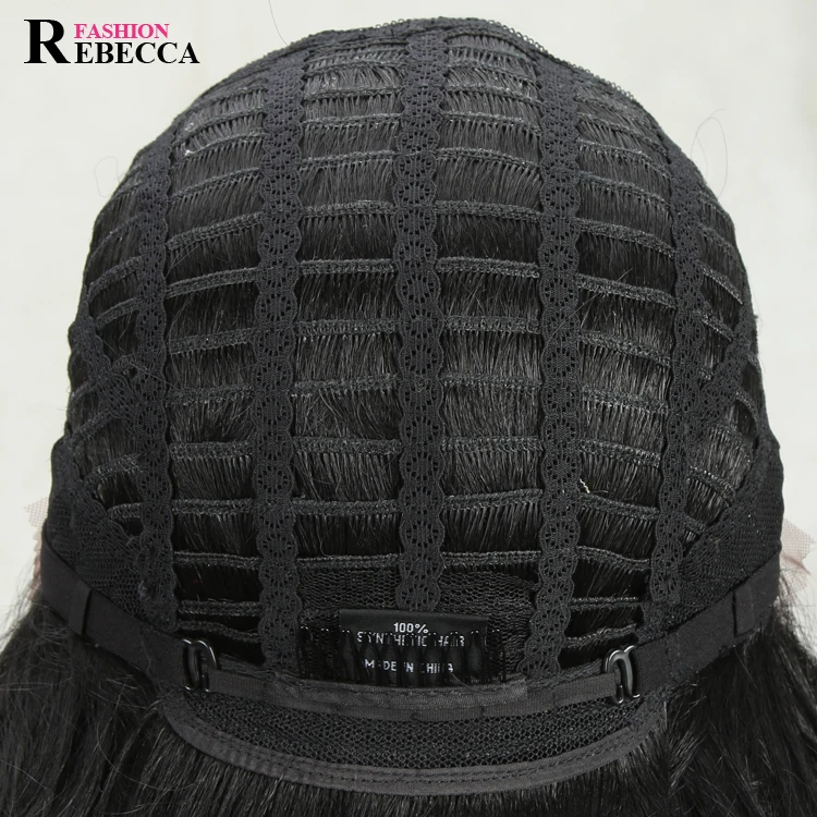 Rebecca Fashion synthetic lace front wig hot sell deep wave synthetic wig high quality curly synthetic wig