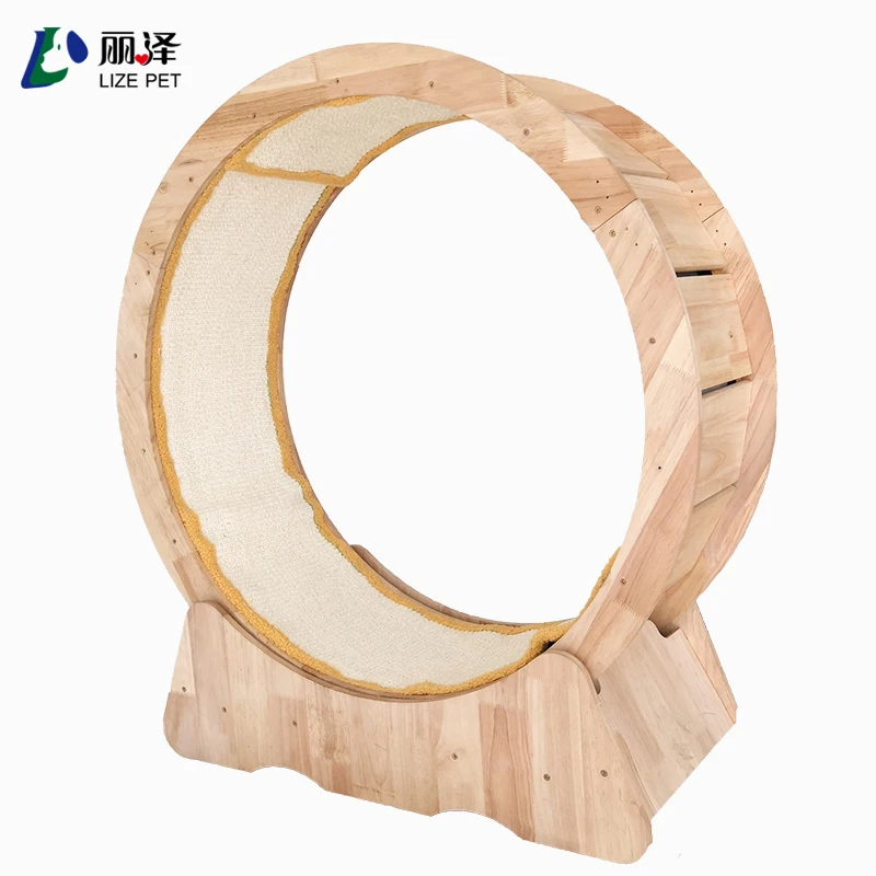 LIZE PET Hot Sale Cat Toys Circle Track For Household Wooden Pet Tread Exercise Running Cat Wheel