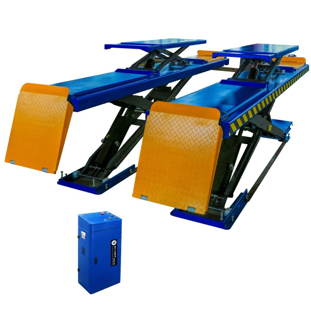 High quality sports car with low chassis ground hydraulic full rise wheel alignment scissor car lift 4T  with CE