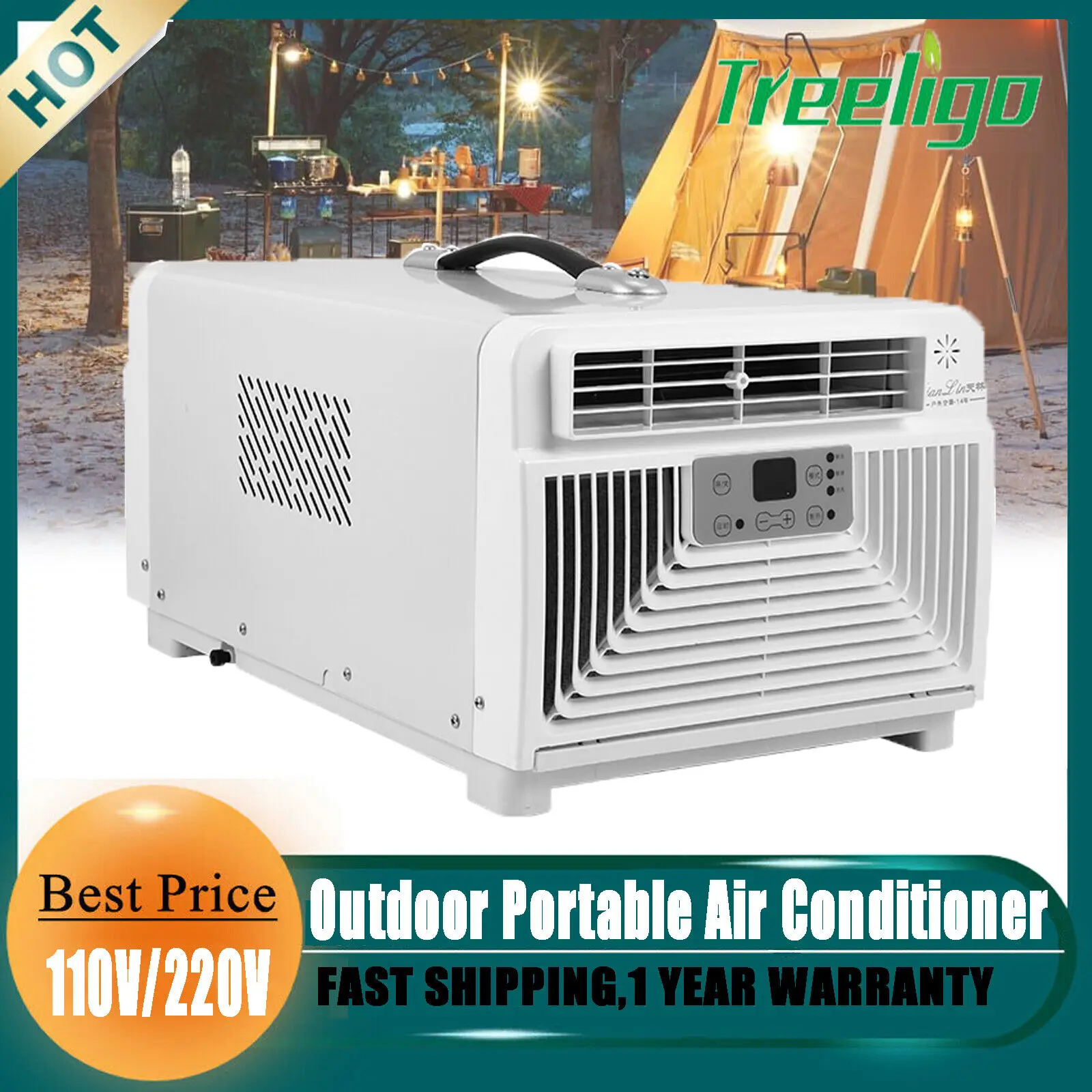 220V portable air conditioner tent air conditioning RV camping outdoors Hotel Car Garage Commercial Household cooling heating