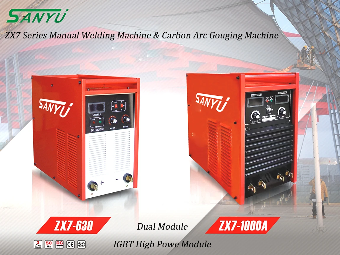 SANYU dual module Igbt Dc Arc Welder Equipment Portable Inverter Mma ZX7- 400 500 630 1000 A Welding machine