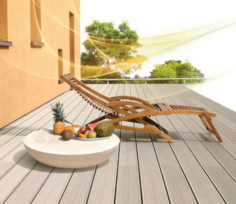 Outdoor Anti-corrosion Solid WPC  Flooring with Grooves for Courtyard