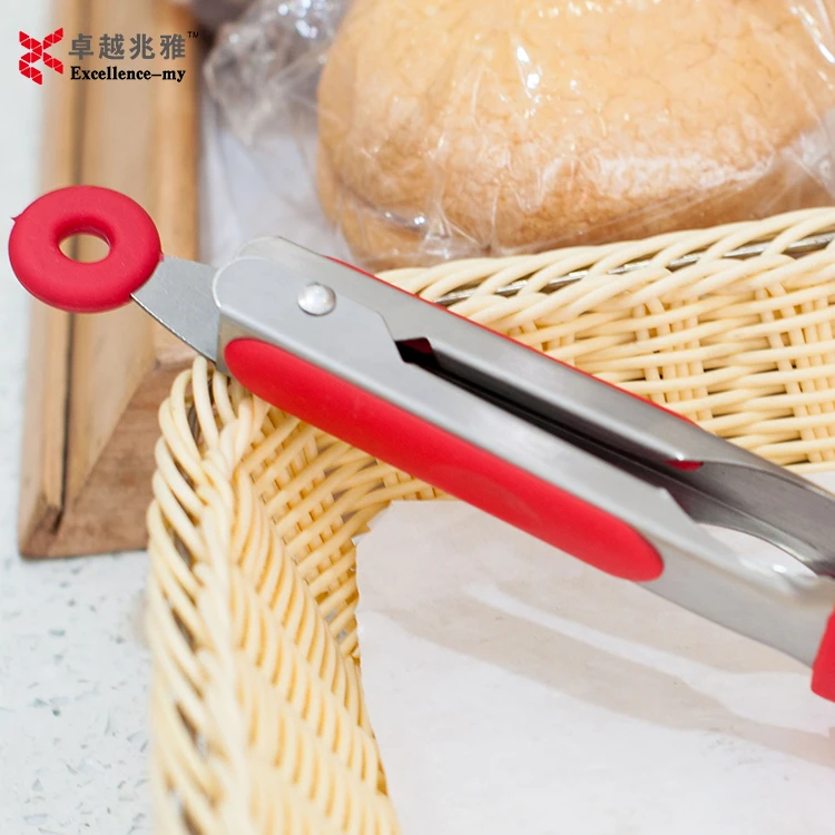 Антипригарный недорогой домашний кухонный гриль для барбекю 7 дюймов мини термостойкий силиконовый Тонг приготовления пищи