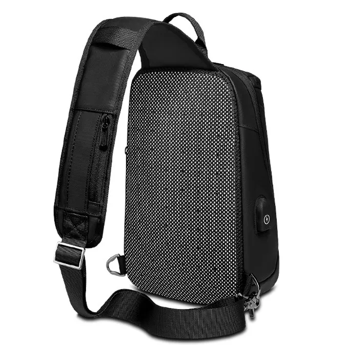 
Tendy Cross Body Bags for Men Chest Crossbody Bags PVC Waterproof Mens Shoulder Sling Bag 