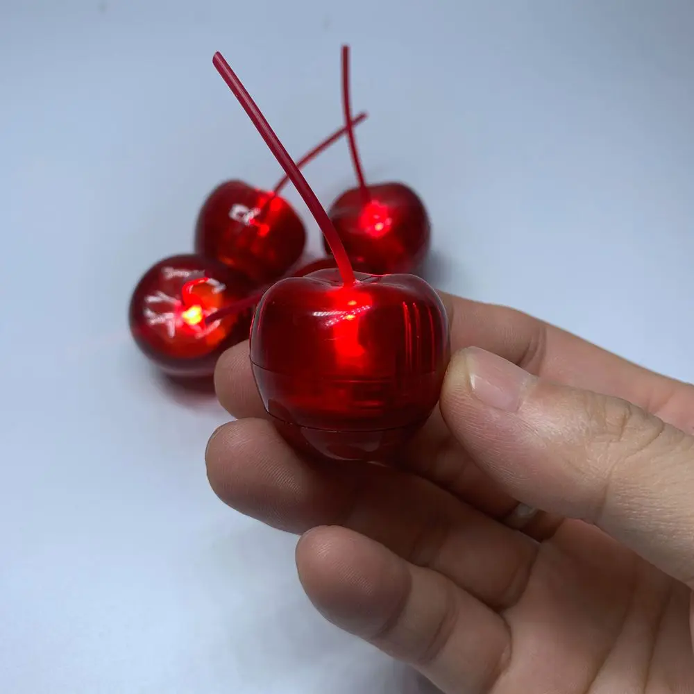 Waterproof Cherry Shape Plastic Glow In The Dark LED Light Up Ice Cube For Nightclub Party Bar Wedding