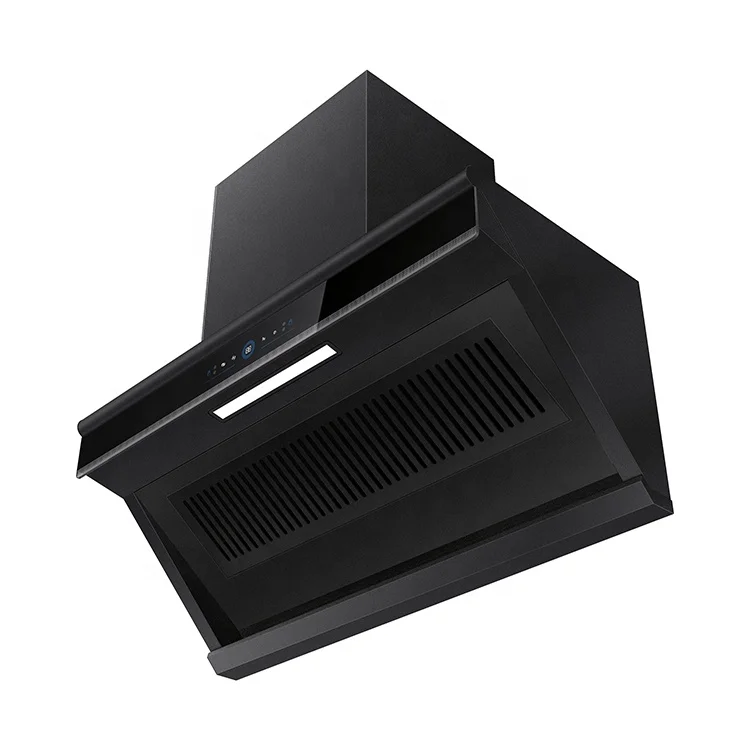 Home Appliance 90cm Household Range Hood Slanted Cooker Hood Kitchen Smoke Extractor Hood Black