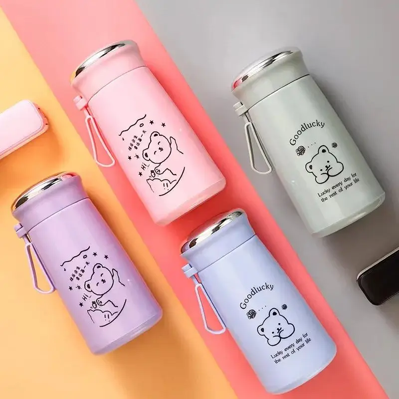 280ml Glass Water Bottles Portable Cute Mini Water Cup For Kids Student Drinking Bottle Household Mini Sealed Jat Tea Tank