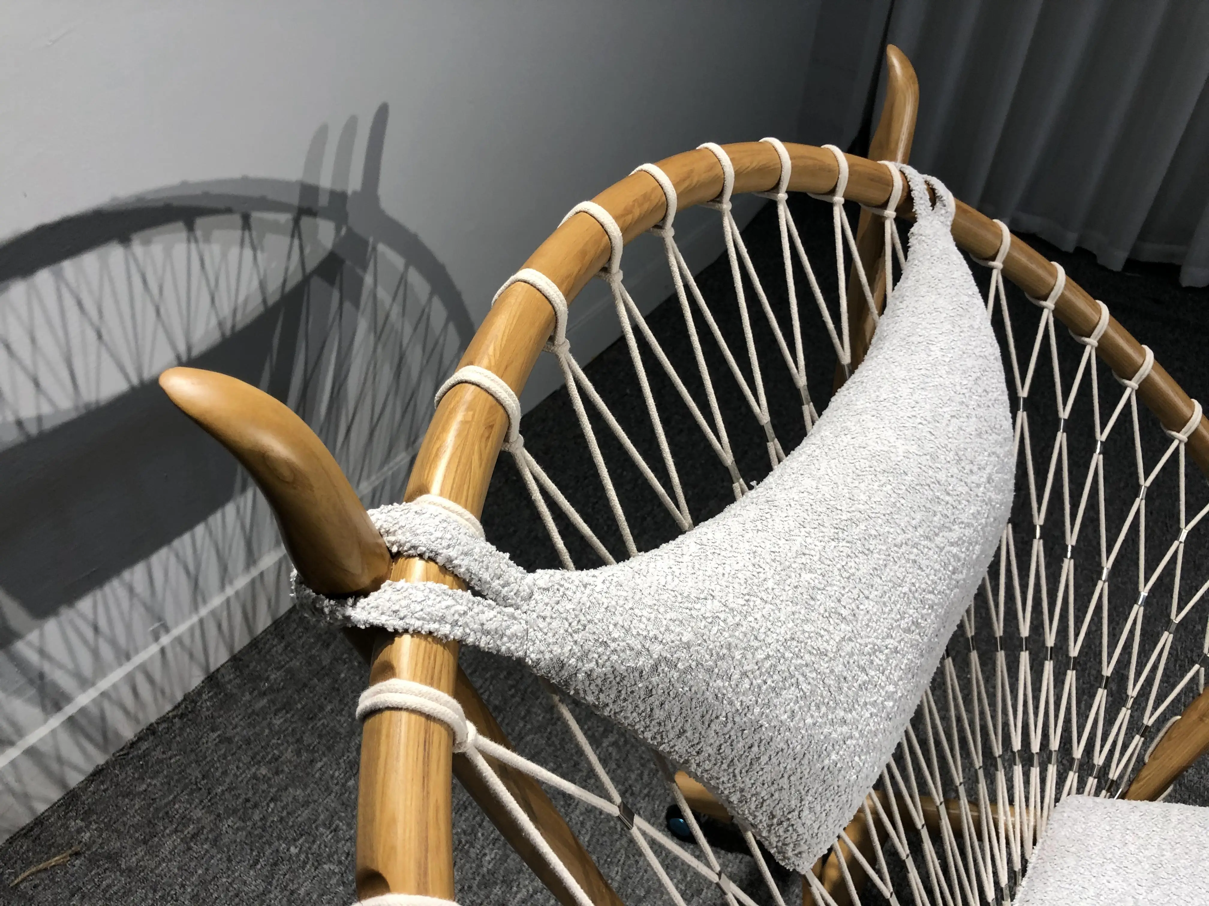 Современный дизайн датская плетеная веревка из ротанга деревянная мебель для гостиной круглый стул