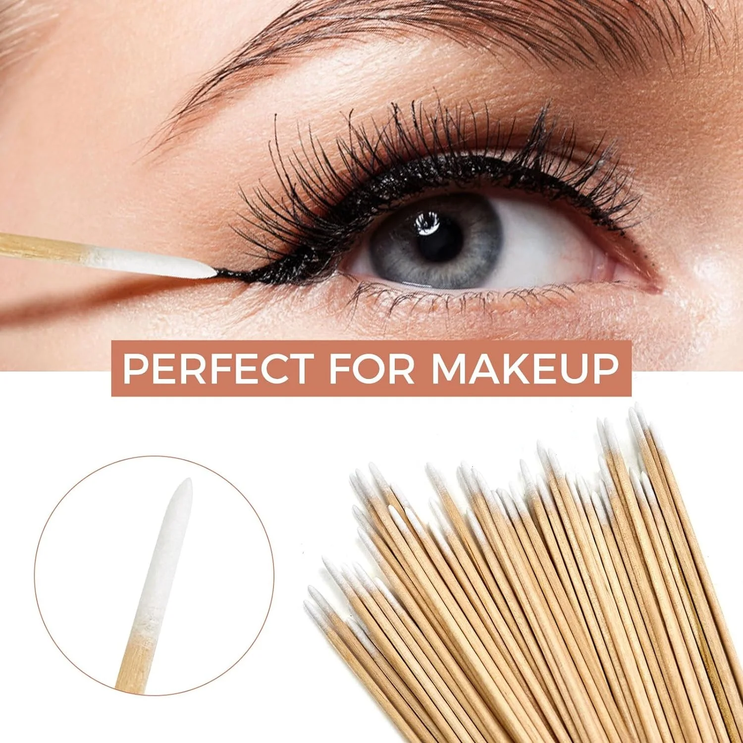 Beiqili Pointed Cotton Swabs, Precision Tip Microblading Cotton Buds Swabs  for Eyelash Extensions,Makeup,Nails,Tattoo Permanent