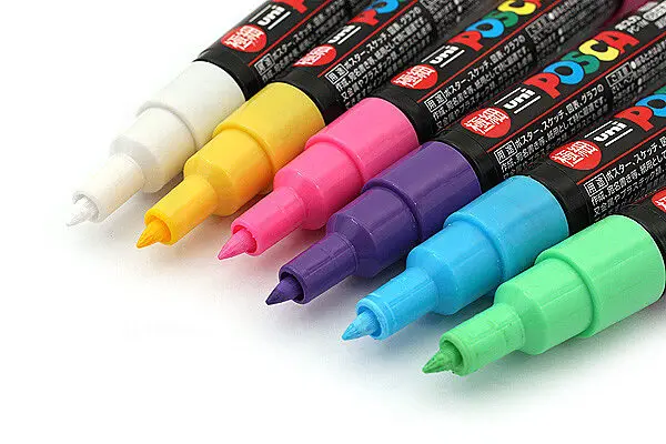 Uni Posca маркеры 8 видов цветов PC-1M сверхтонкие граффити ручка Выделите ручку акриловые
